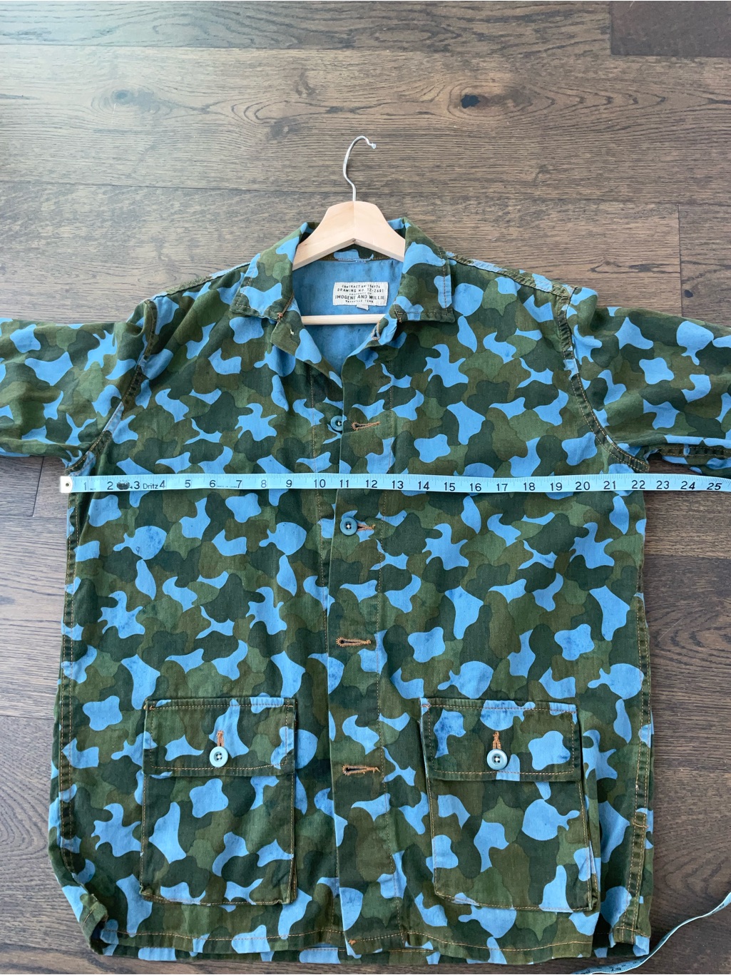 Imogene + Willie Blue & Green Camouflage Field Jacket — image 7 of 7